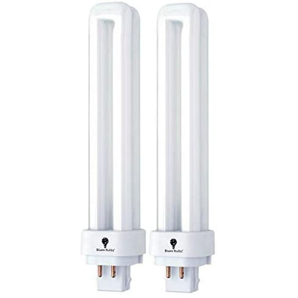 2 Pack 18 Watt Double Tube Bulbs Direct Generic Replacement for PLC 18W 3500K Warm White Double Tube 4 Pin G24q-2 Base Compact Fluorescent Light Bulbs CFL